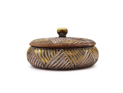 Boho wooden trinket jar