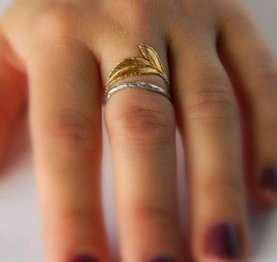 Gold leaf rose ring - Image 5