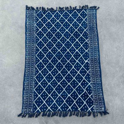 Indigo hand-dyed blanket diamond - Image 3