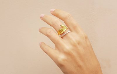 Gold leaf rose ring - Image 2