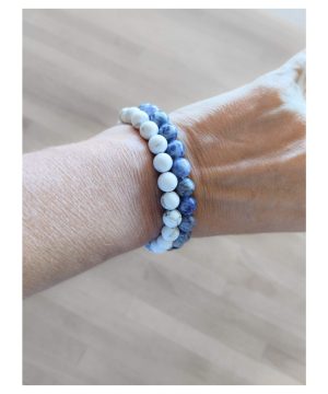 Sodalite & White jasper bracelets set