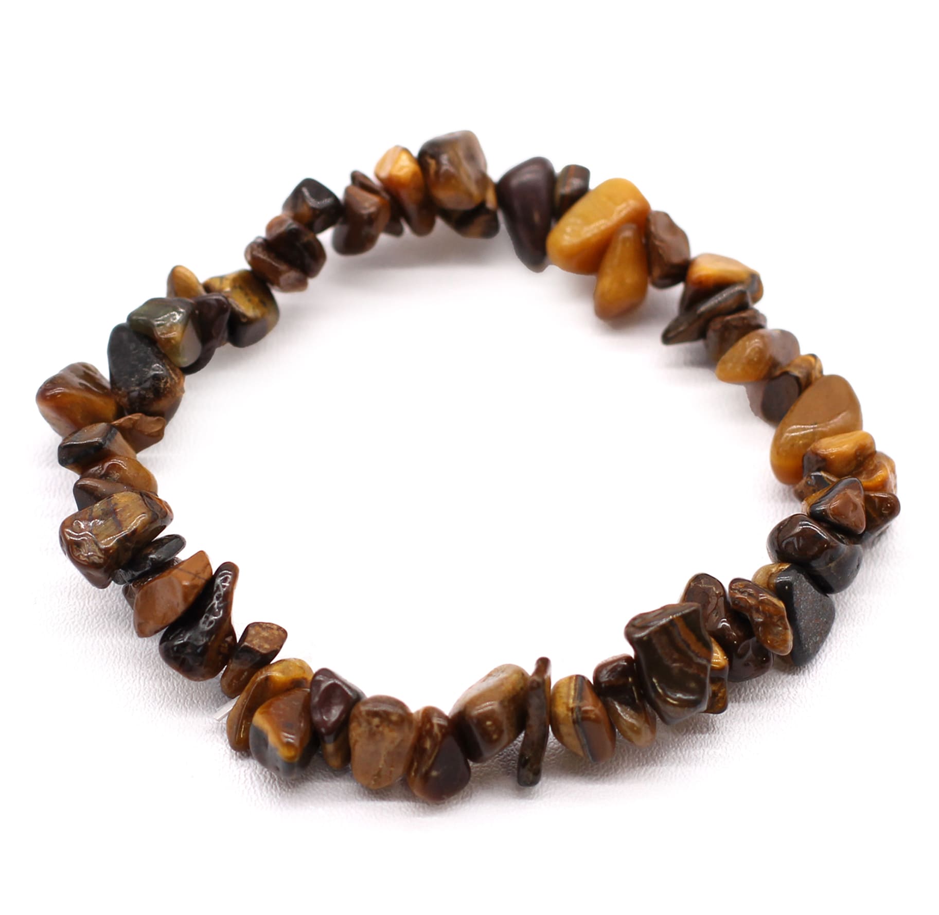 Tiger-eye & blood garnet chip bracelets set - Image 2