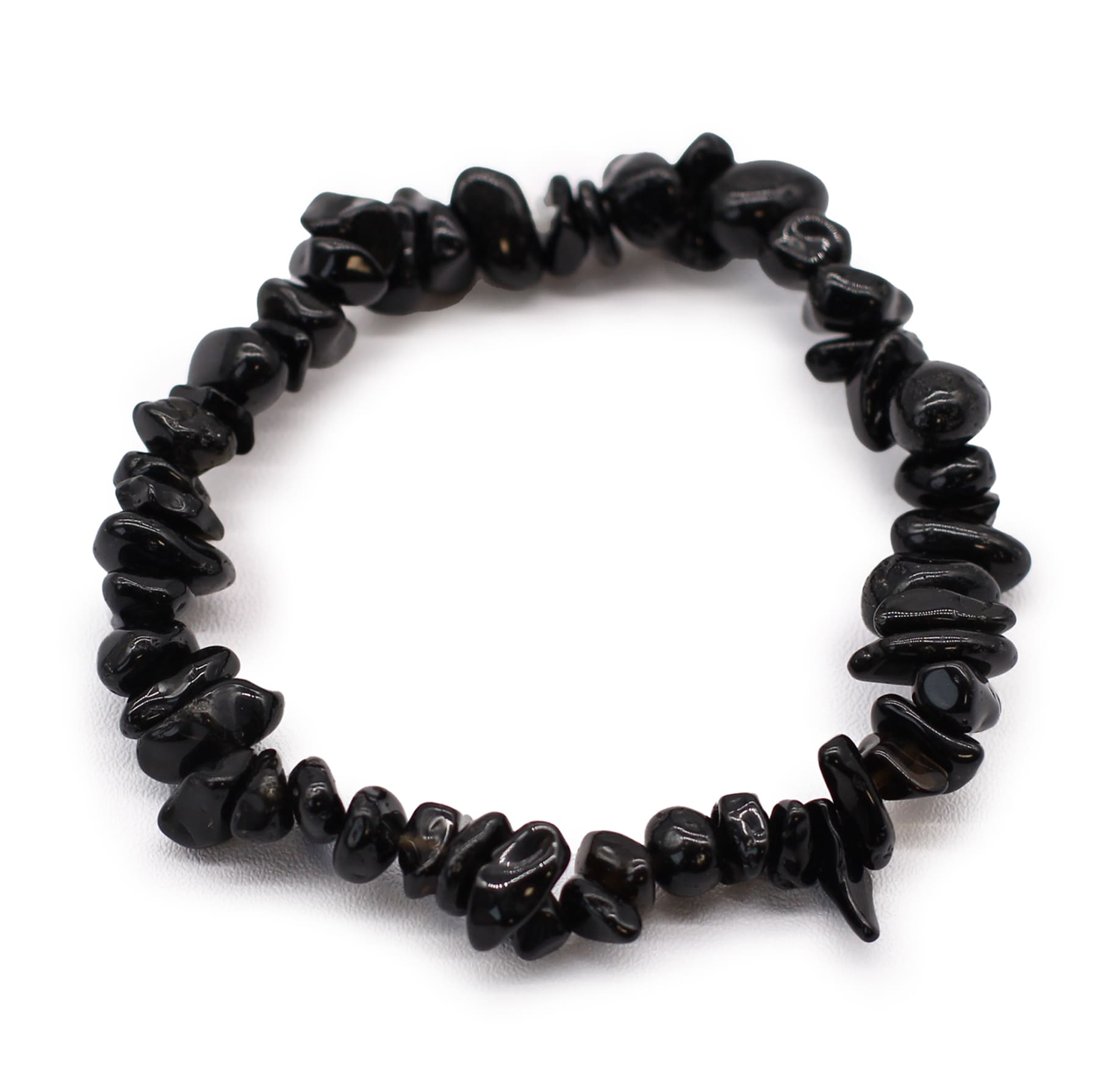Rose-quartz & black agate chip bracelets set - Image 3