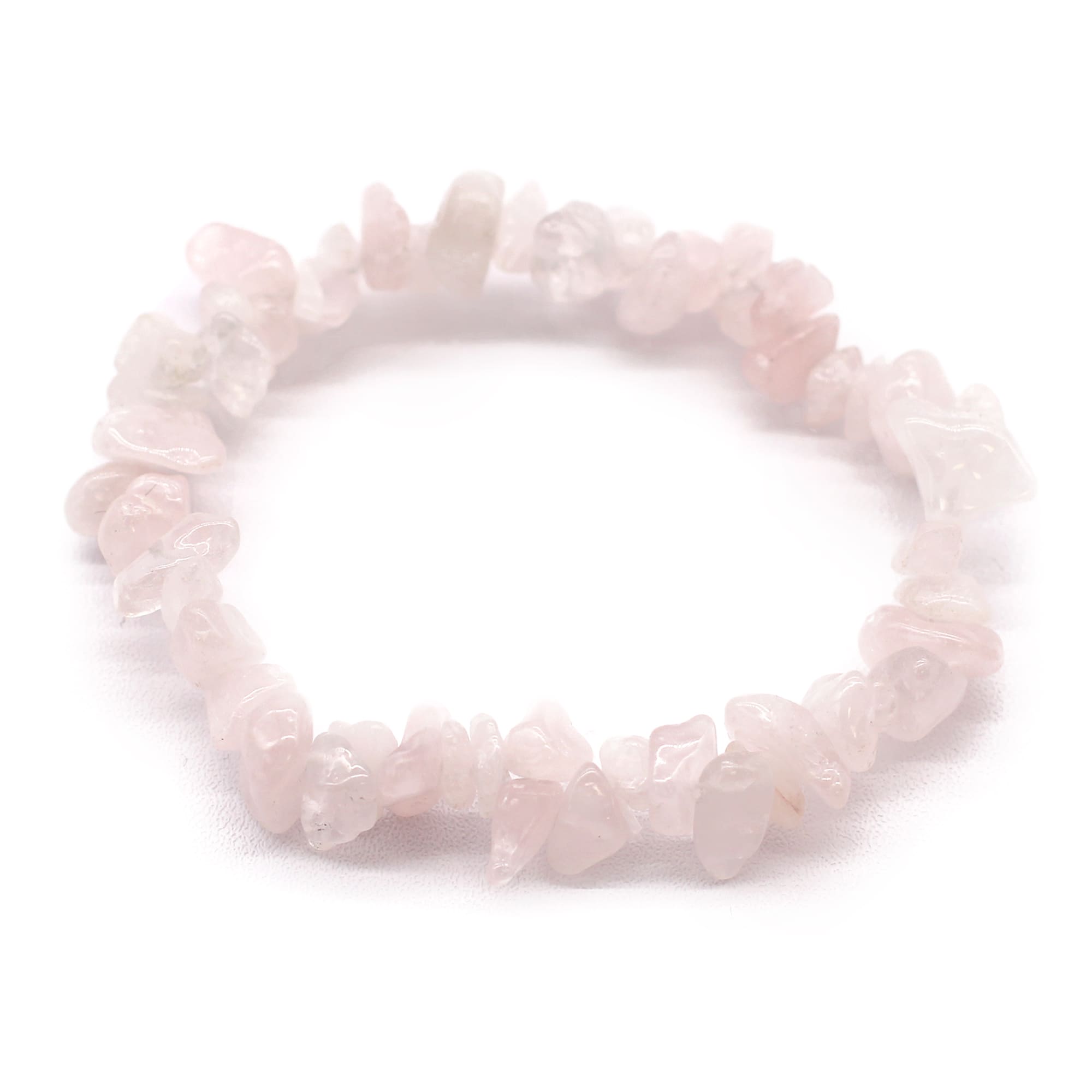 Rose-quartz & black agate chip bracelets set - Image 2
