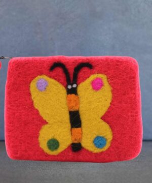 Woolen butterfly pouch