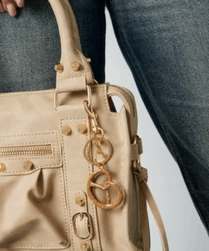 Pretzel bag charm keyring